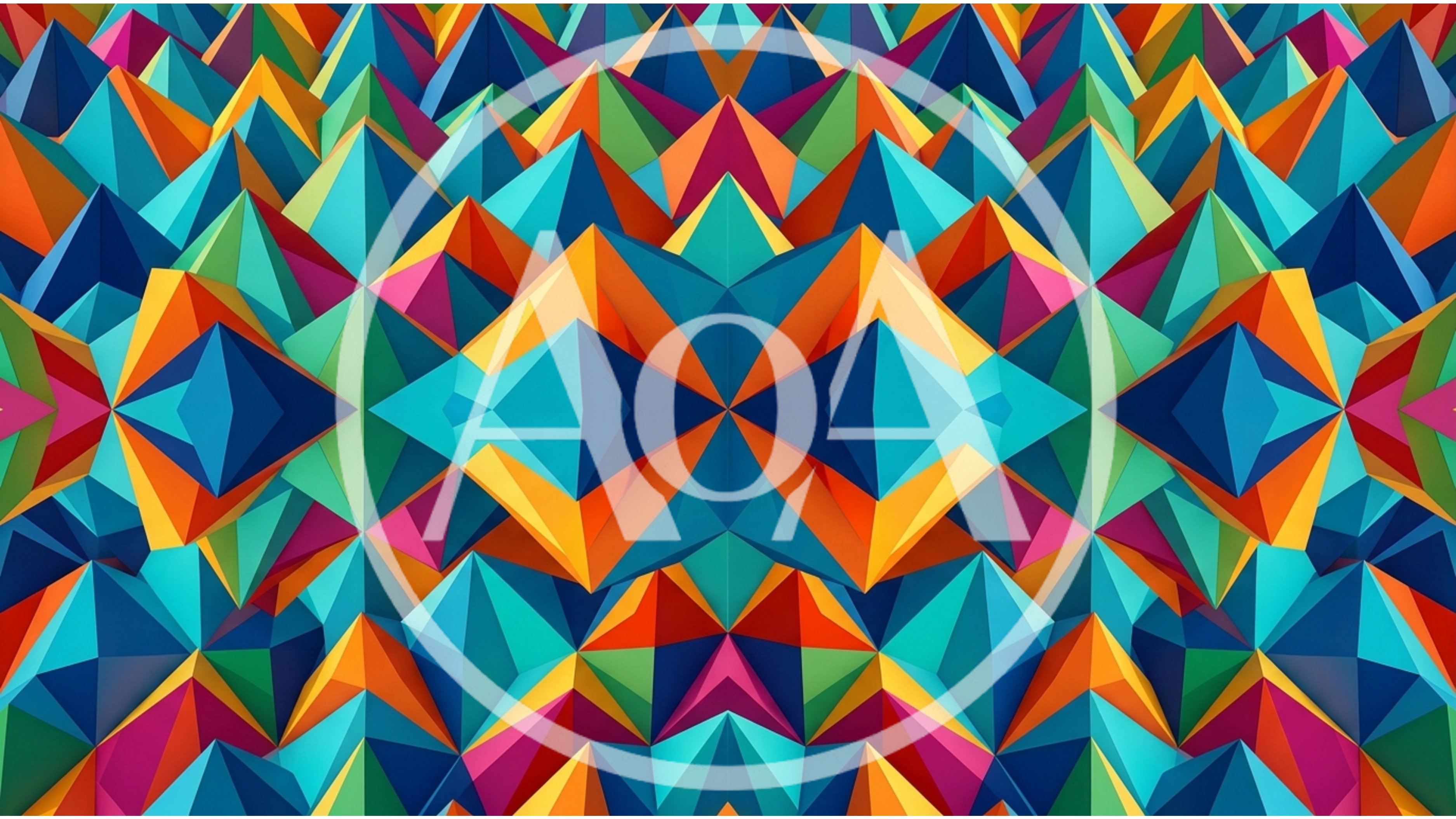 Abstract Geometric Pattern With Colorful 3D Pyramids