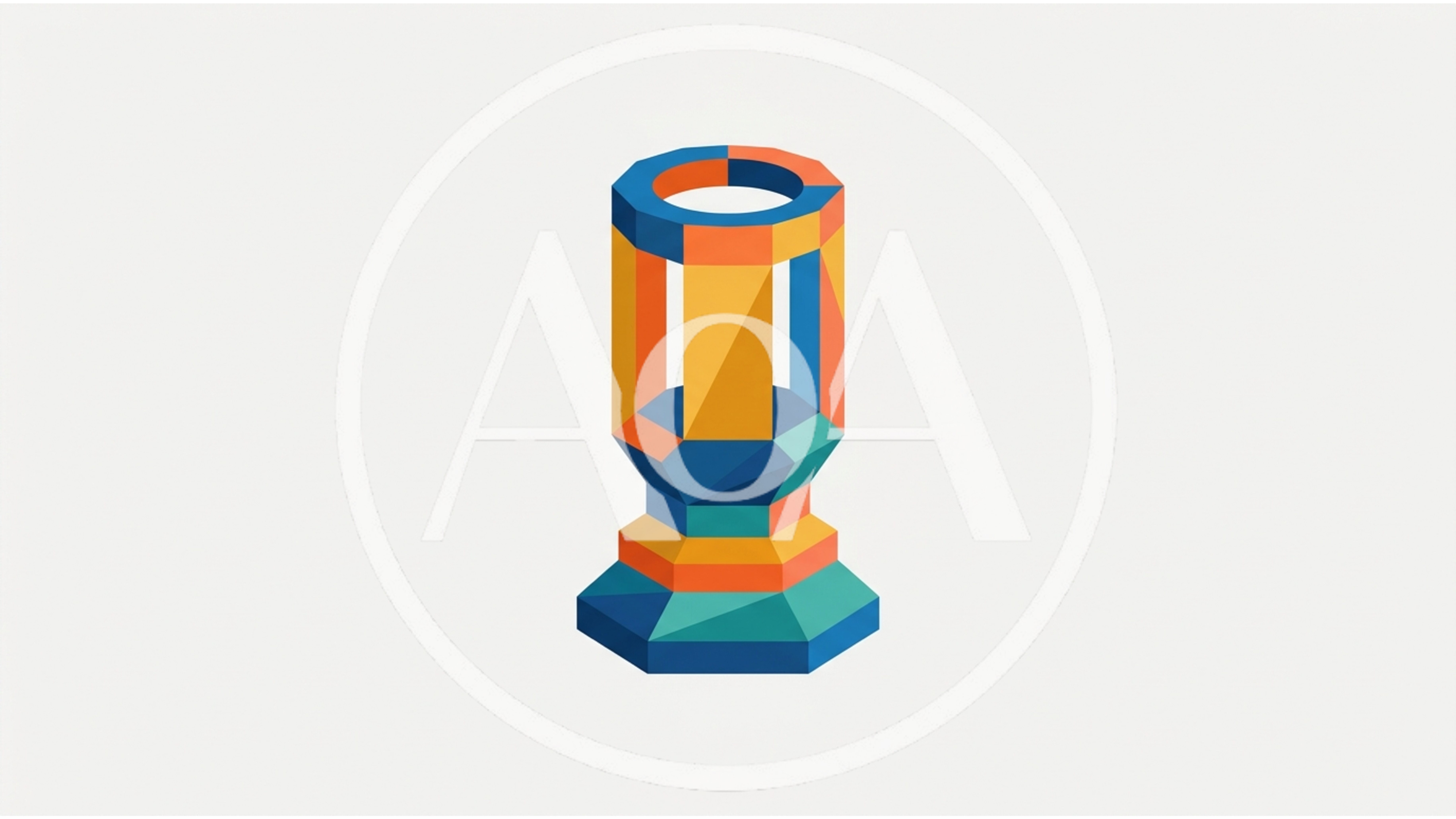 Abstract Geometric Trophy Icon Illustration