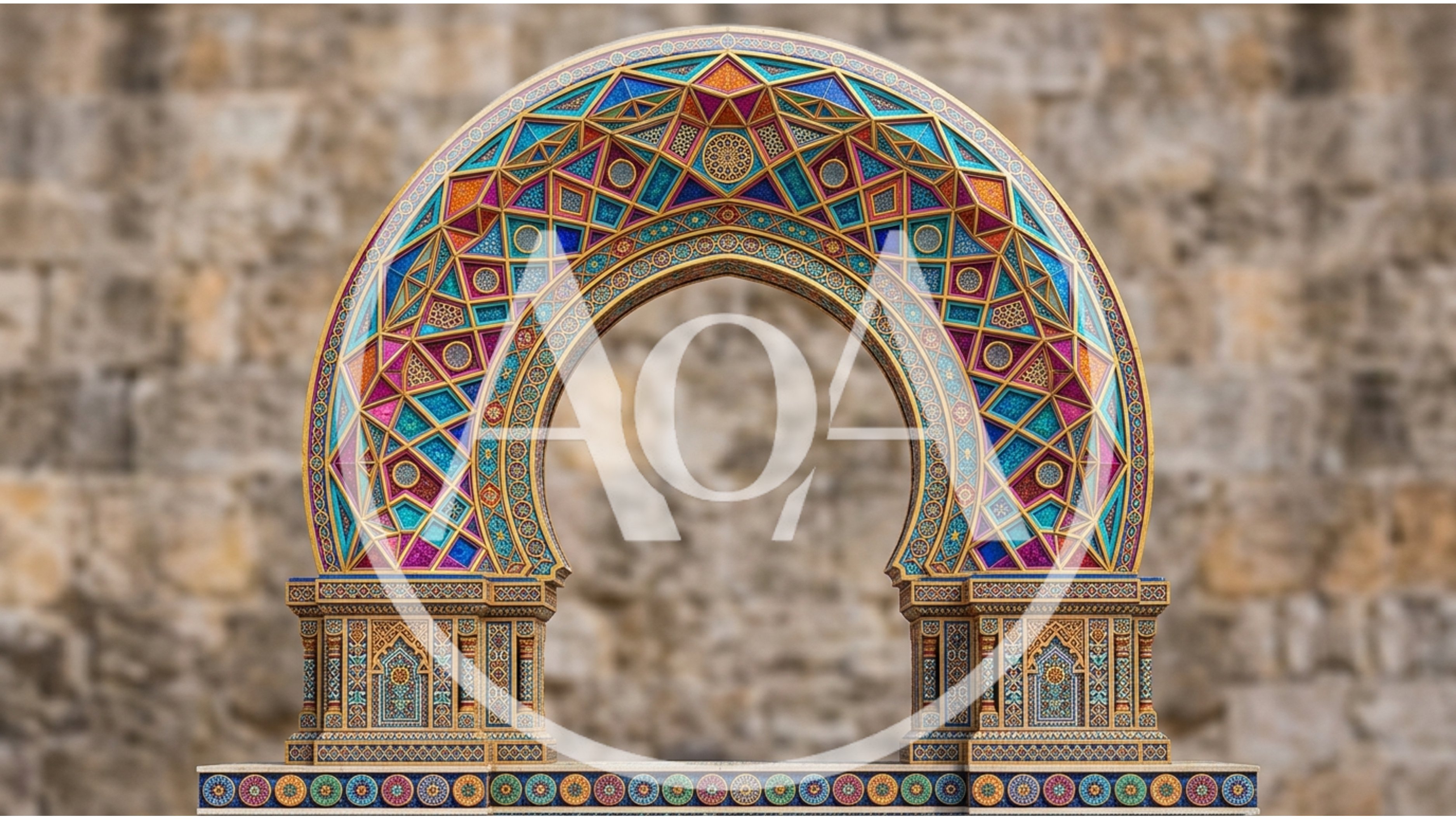 Ornate Islamic Style Archway With Intricate Geometric Patterns