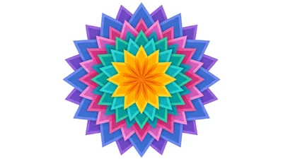 Colorful Geometric Mandala Flower Pattern
