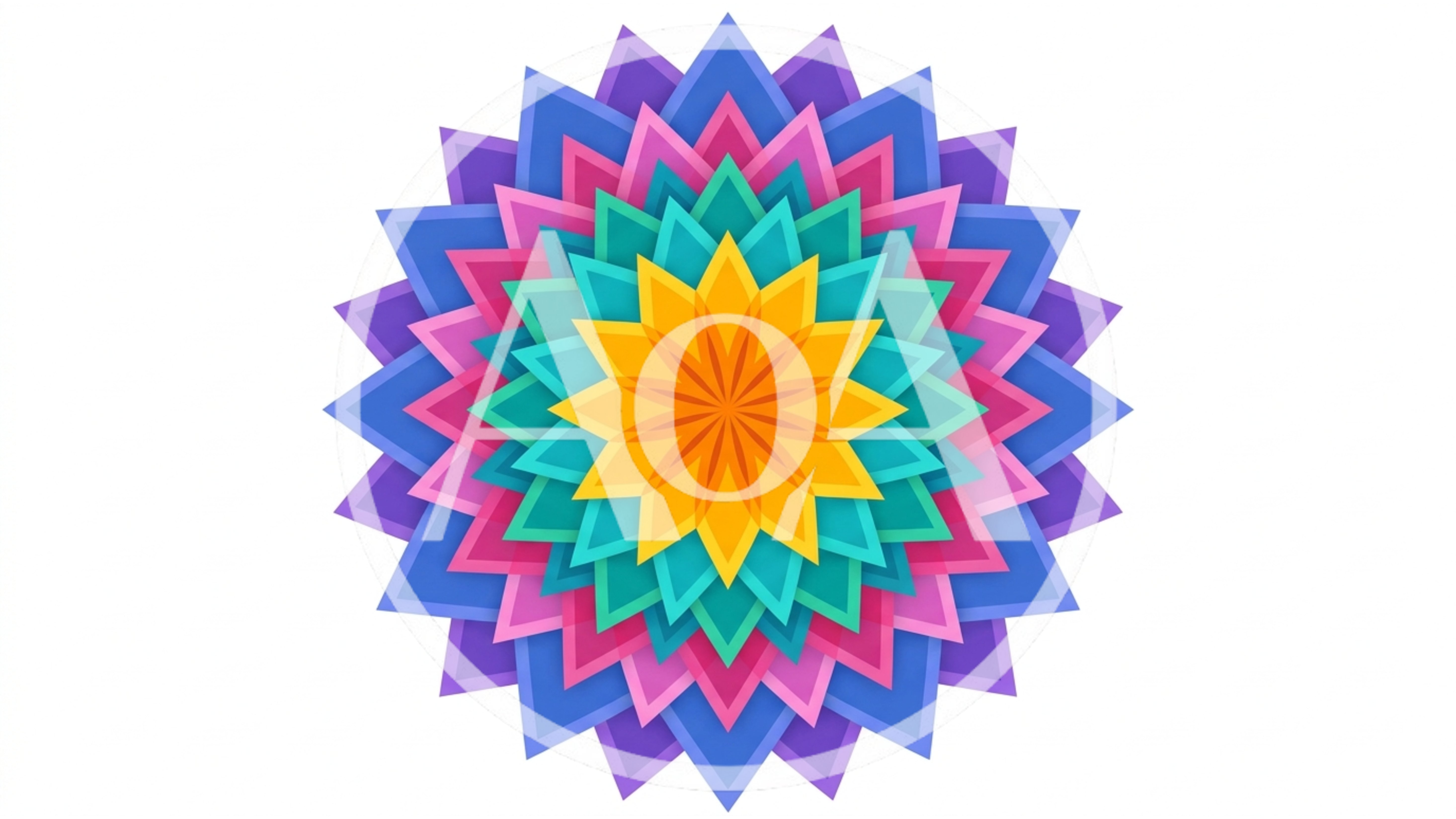 Colorful Geometric Mandala Flower Pattern