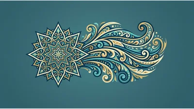 Ornate Mandala Star With Flowing Decorative Swirls