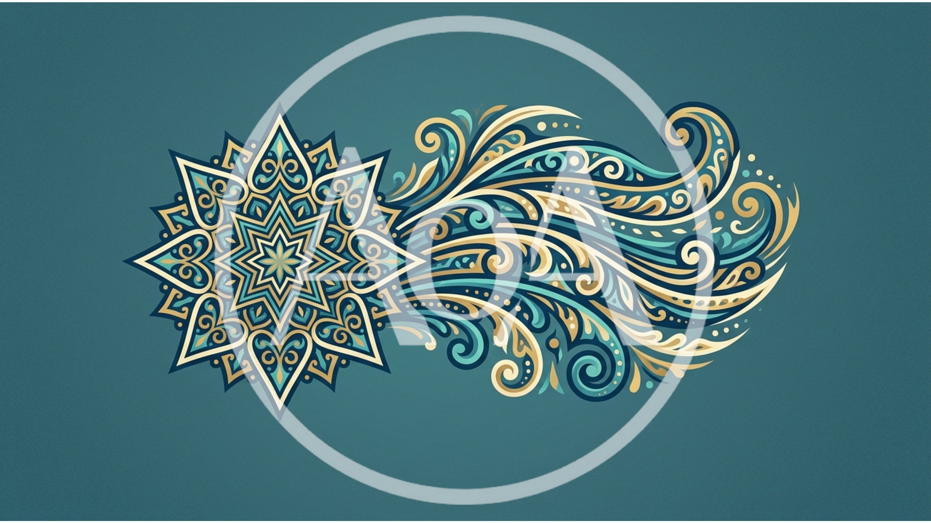 Ornate Mandala Star With Flowing Decorative Swirls