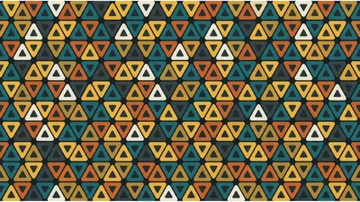 Seamless Geometric Pattern With Colorful Rounded Triangles