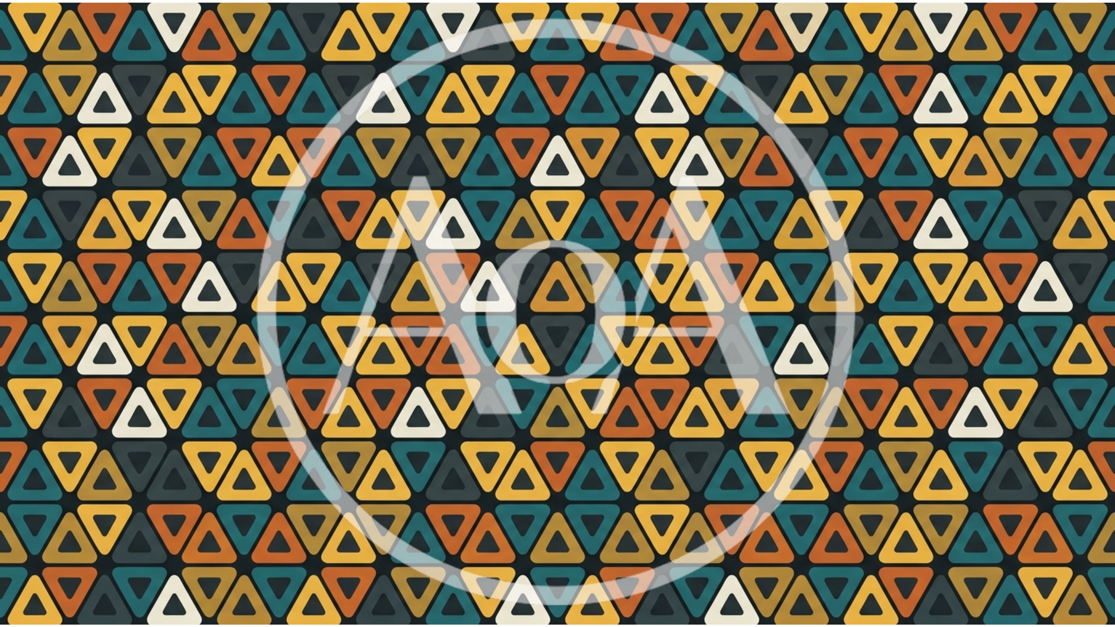 Seamless Geometric Pattern With Colorful Rounded Triangles