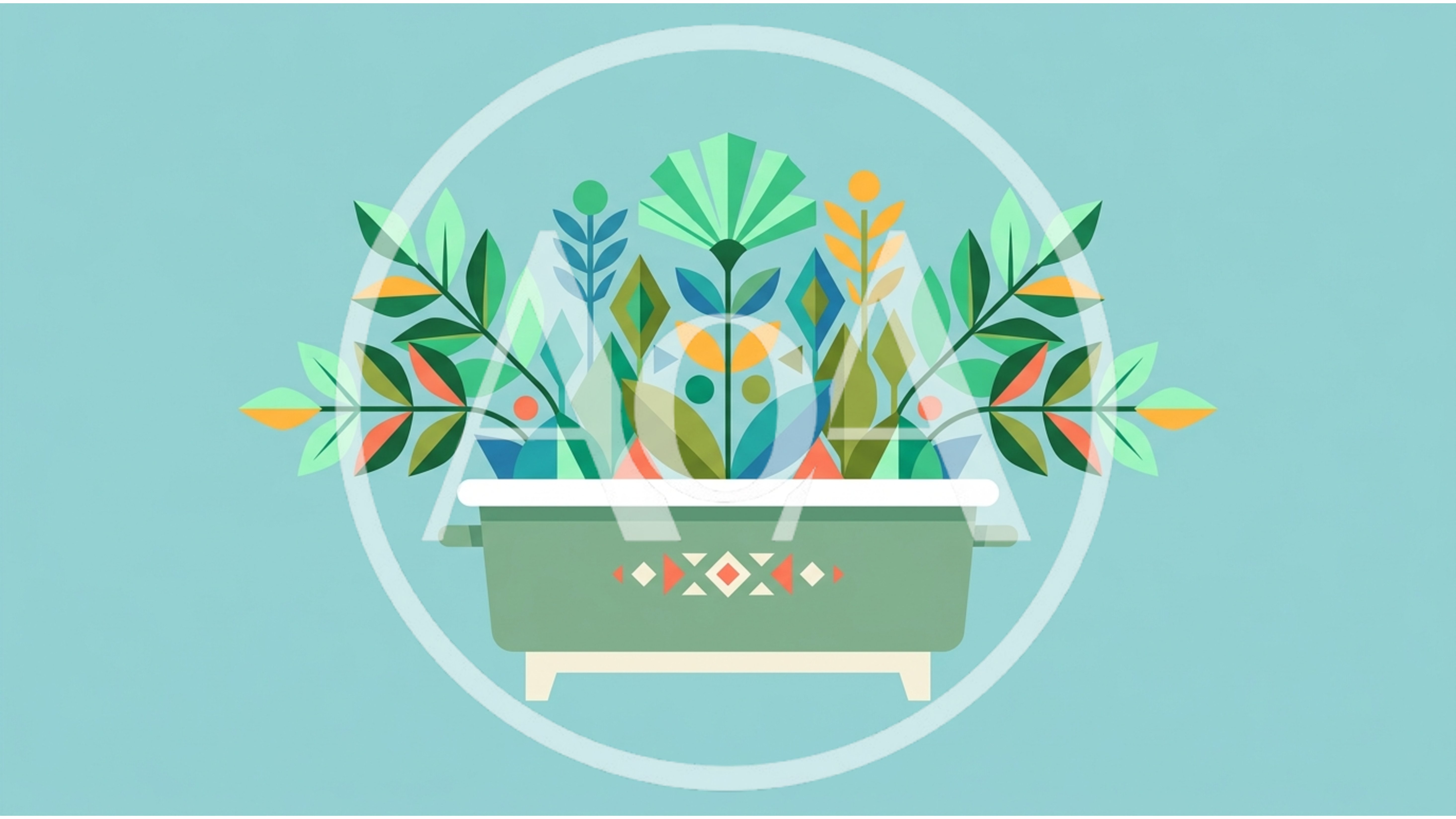 Flat Vector Illustration Of Potted Decorative Plant