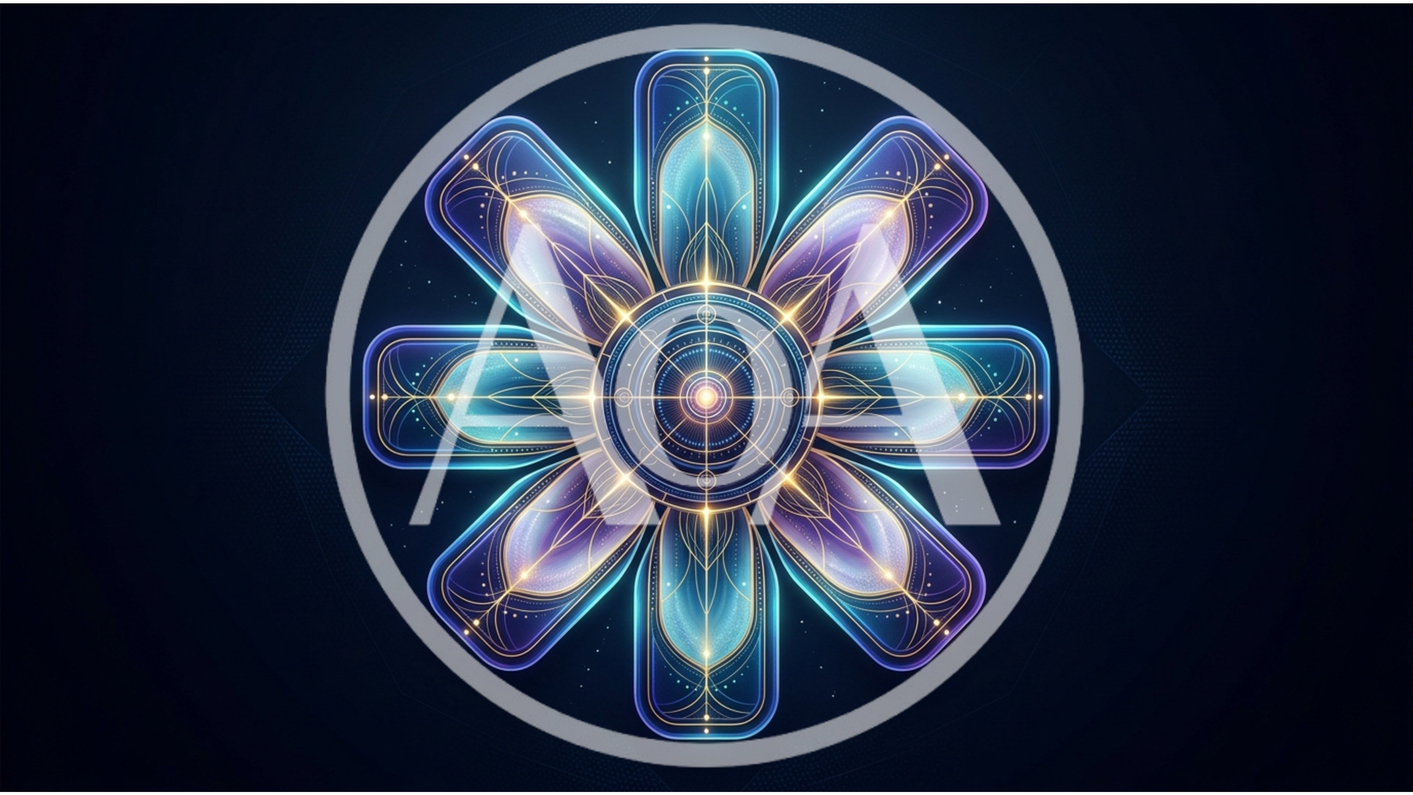 Glowing Geometric Mandala Flower With Intricate Light Patterns