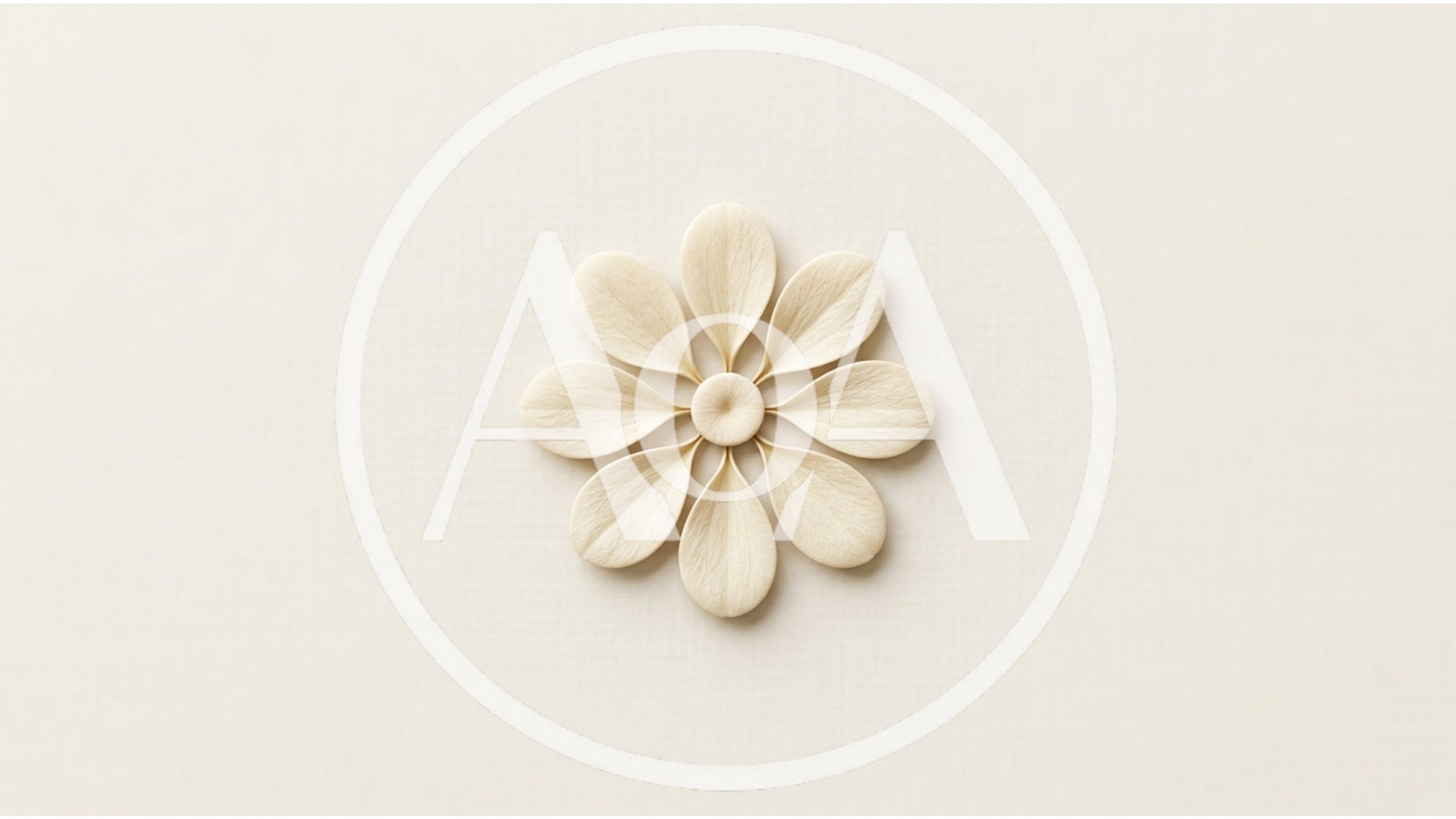 Minimalist Cream Colored Flower Petal Arrangement