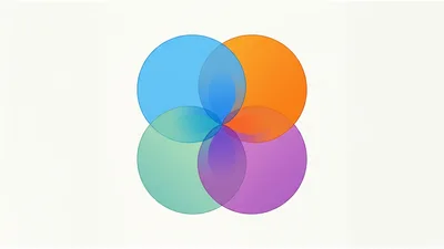 Abstract Four Overlapping Circles In Vibrant Colors