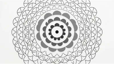 Animated Geometric Mandala Pattern Expanding On White Background