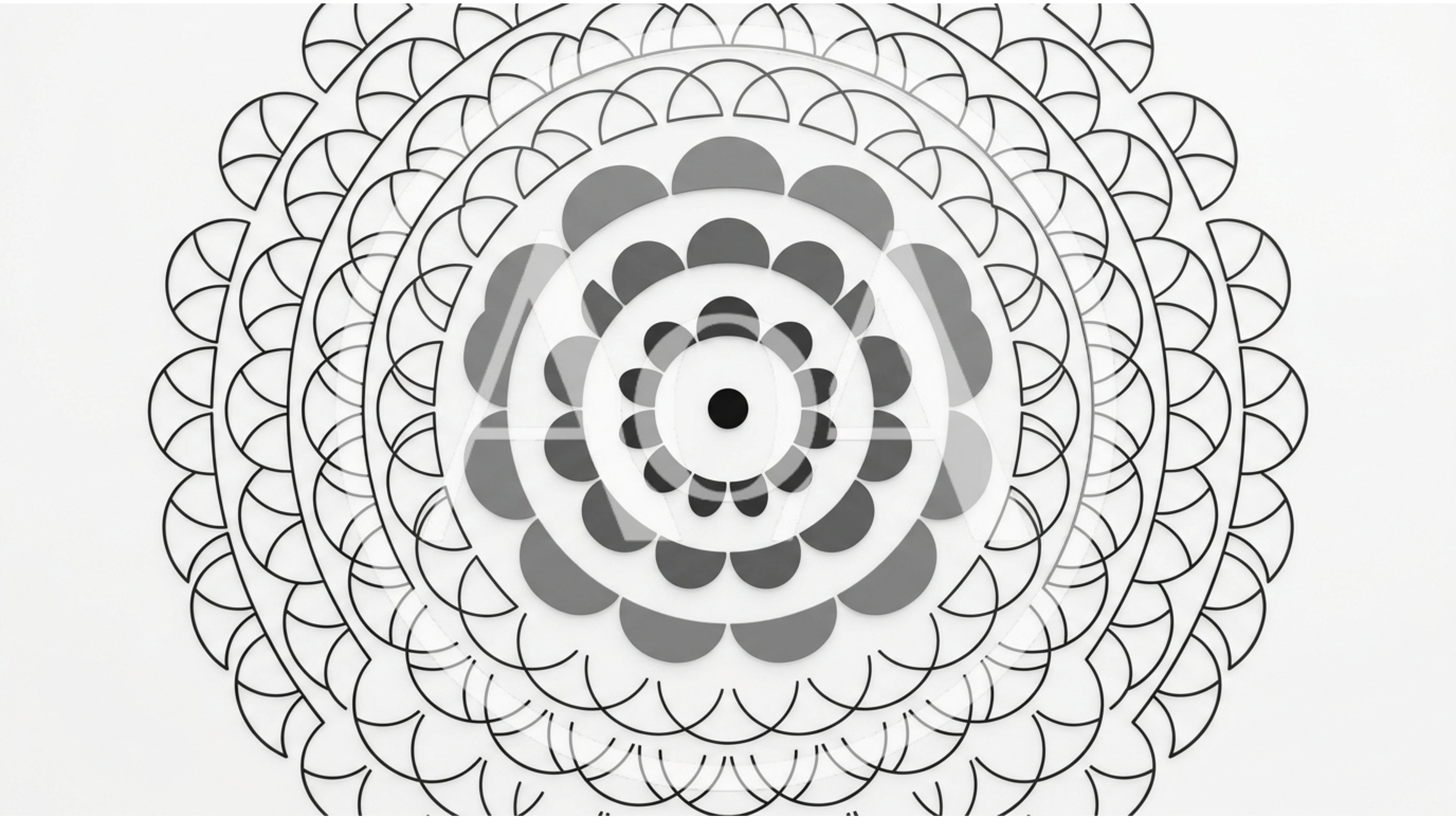 Animated Geometric Mandala Pattern Expanding On White Background
