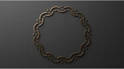 Bronze Metallic Circular Ornamental Frame Design