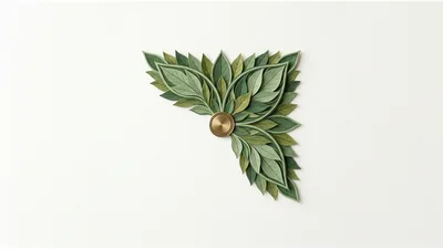 Layered Paper Cutout Leaf Art Corner Design