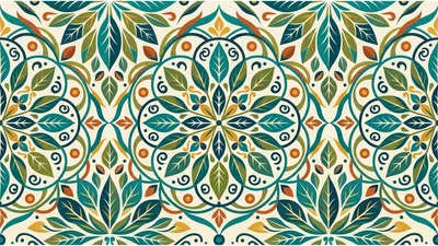 Seamless Floral Mandala Pattern With Botanical Elements