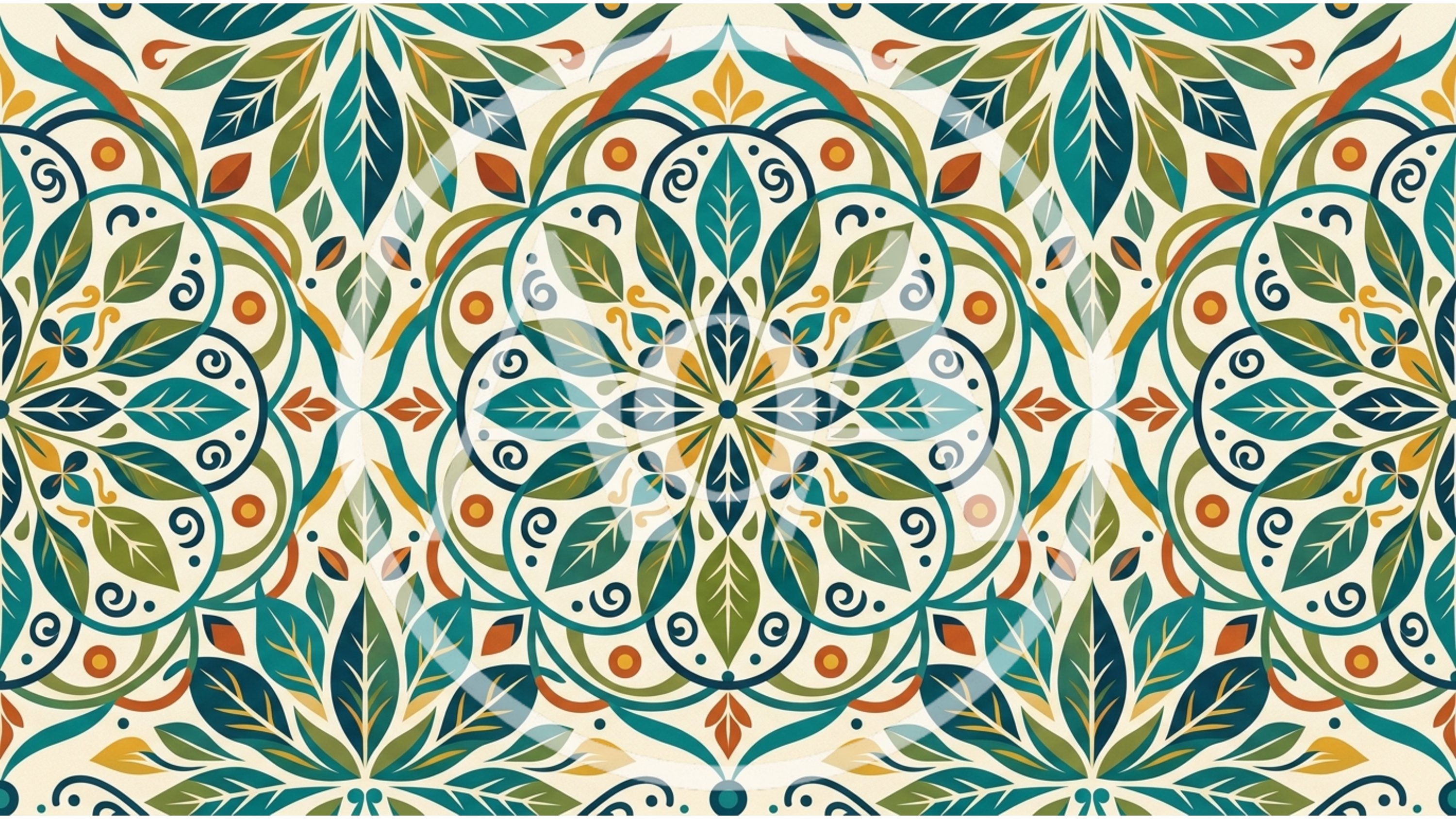 Seamless Floral Mandala Pattern With Botanical Elements