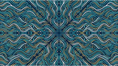 Abstract Symmetrical Wave Pattern With Intricate Decorative Lines