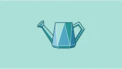 Geometric Watering Can Illustration On Solid Background