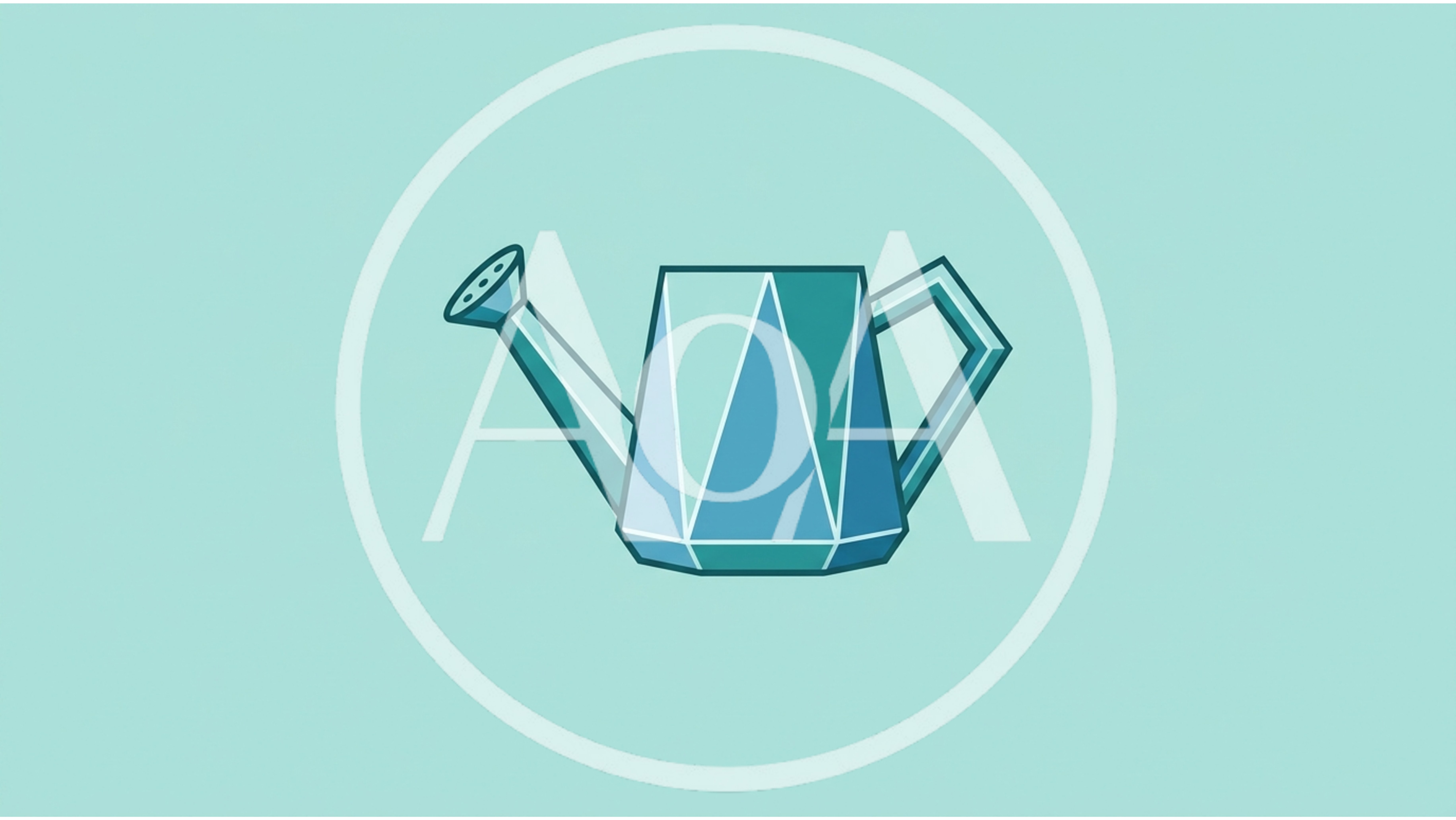 Geometric Watering Can Illustration On Solid Background