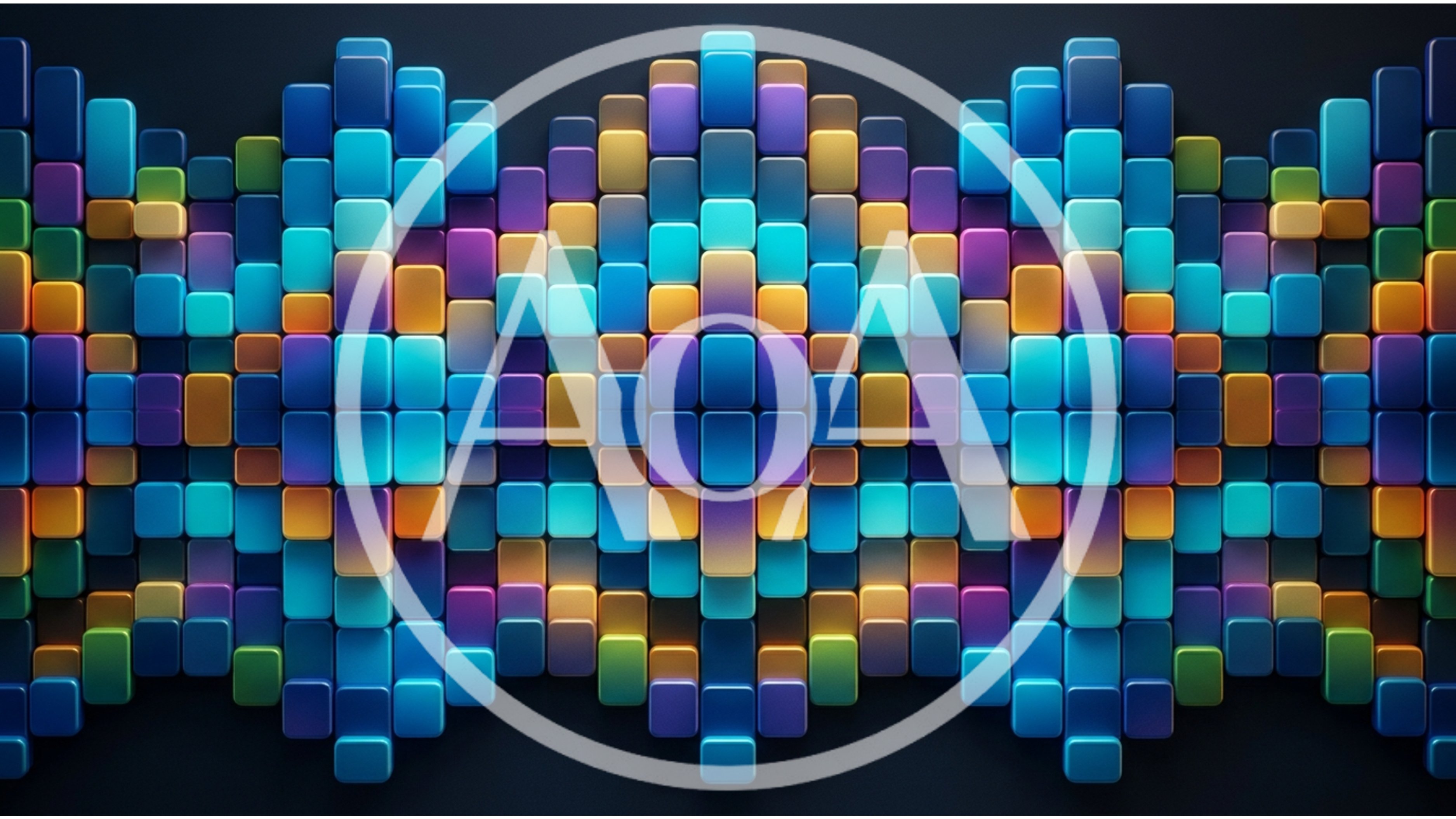 Abstract 3D Geometric Wave Pattern With Colorful Tiles