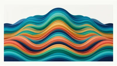 Abstract Wavy Layers With Vibrant Gradient Colors
