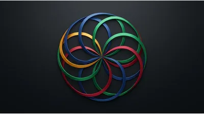 Abstract Geometric Interlocking Rings Pattern