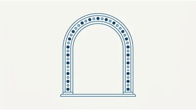 Animated Archway With Alternating Blue And Dark Dots