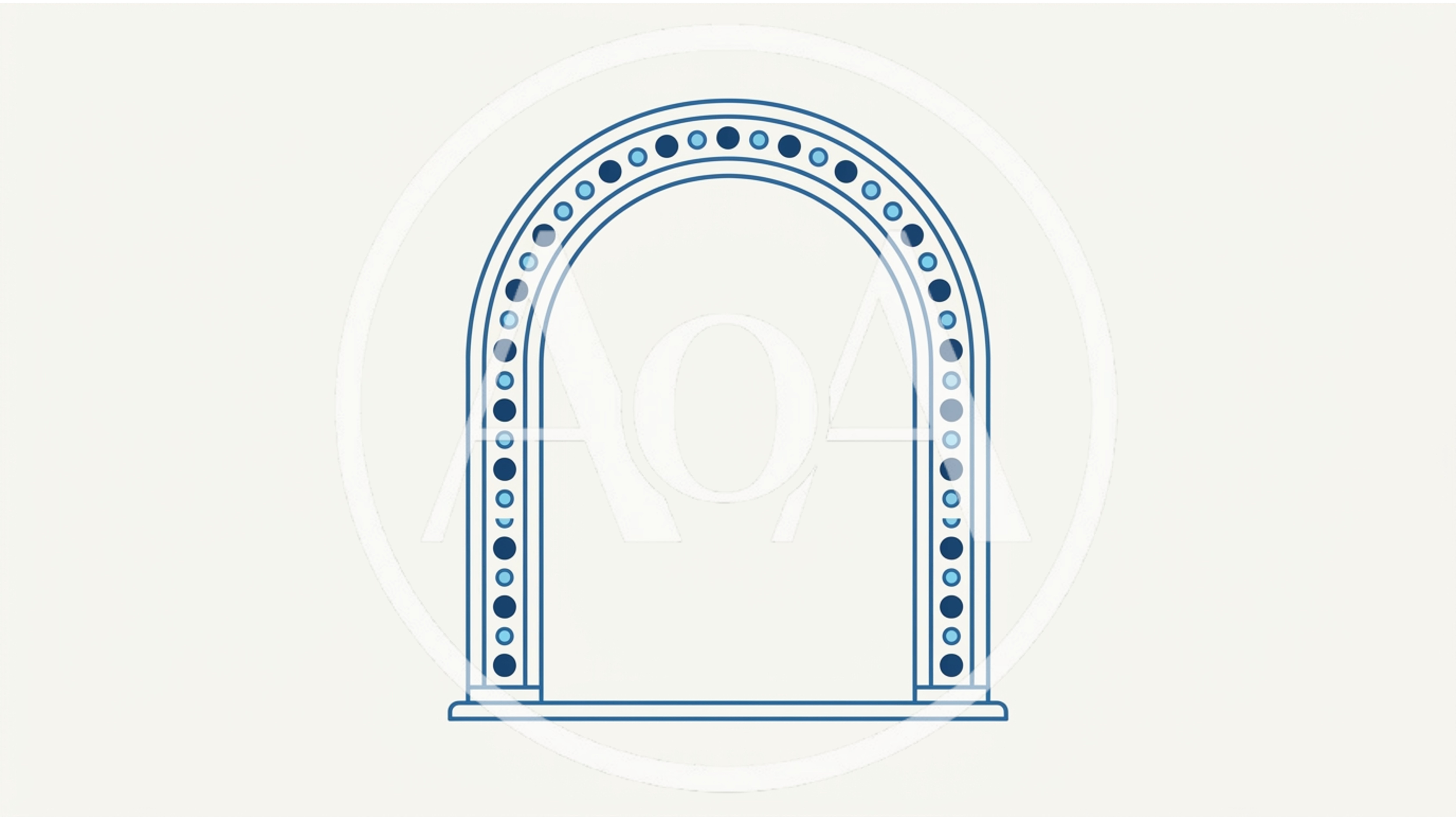 Animated Archway With Alternating Blue And Dark Dots