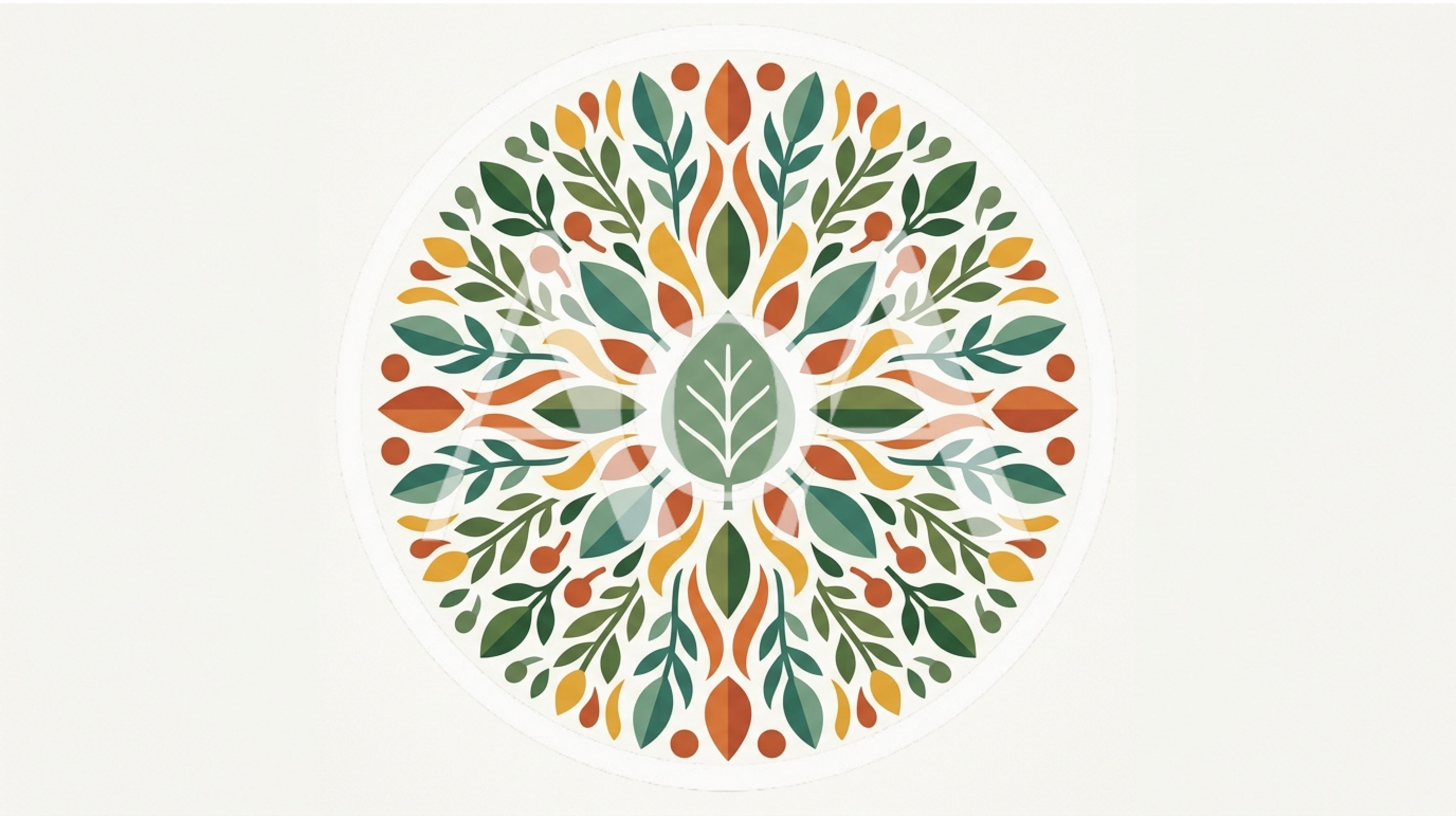 Symmetrical Floral Mandala Pattern With Autumnal Leaf Motifs
