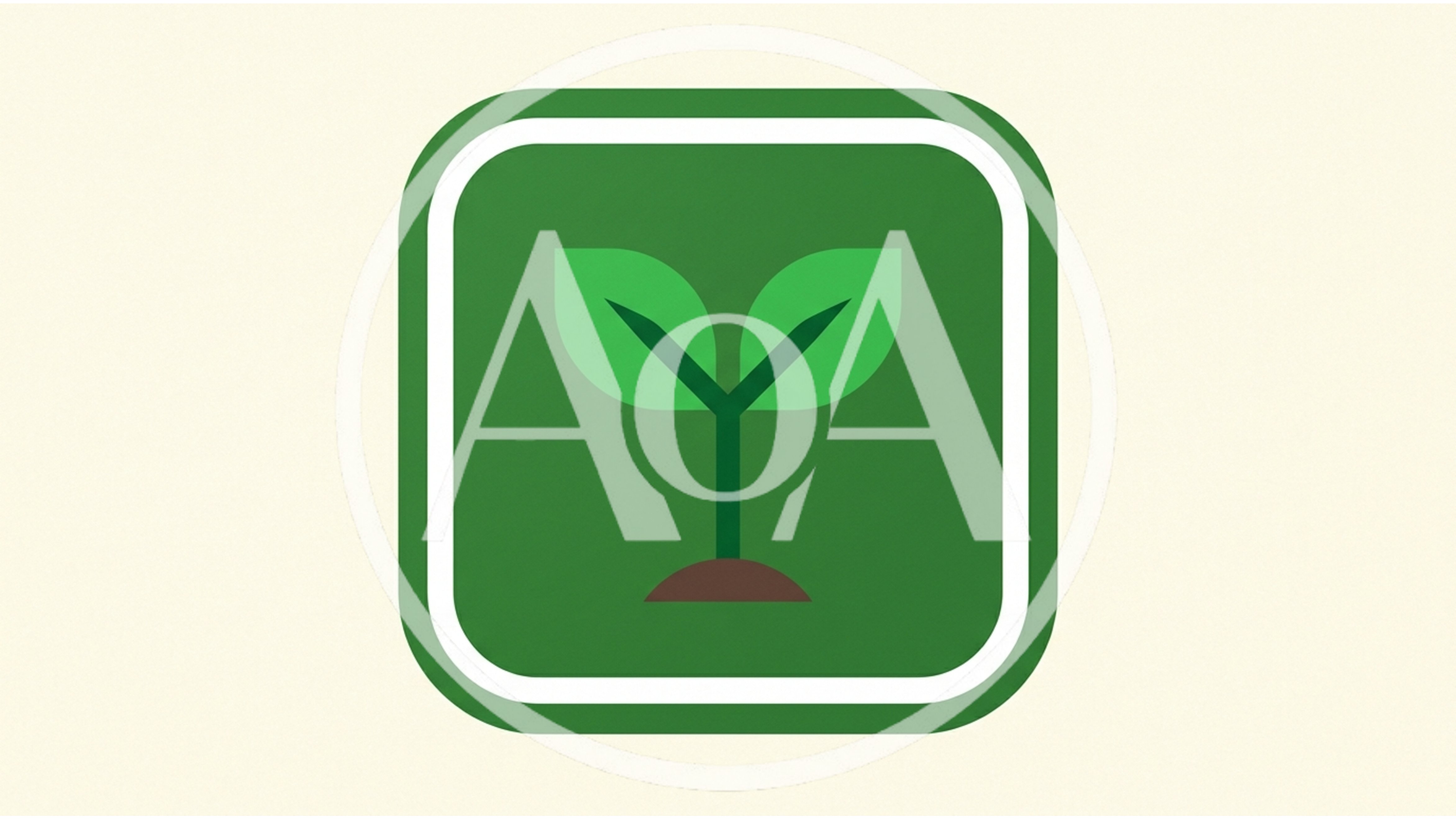 Minimalist Green Sprout Icon On Square Background