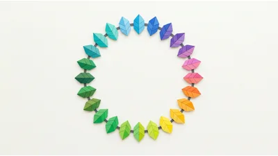 Colorful Leaf Shaped Paper Art Circle