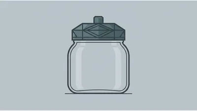 Minimalist Vector Illustration Of An Empty Glass Jar