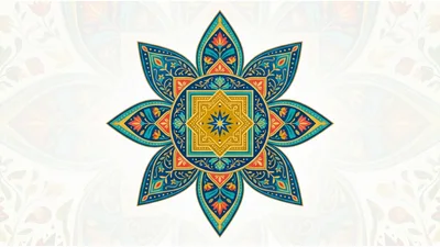 Ornate Islamic Geometric Mandala Pattern