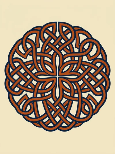 Intricate Celtic Knotwork Circular Pattern Design