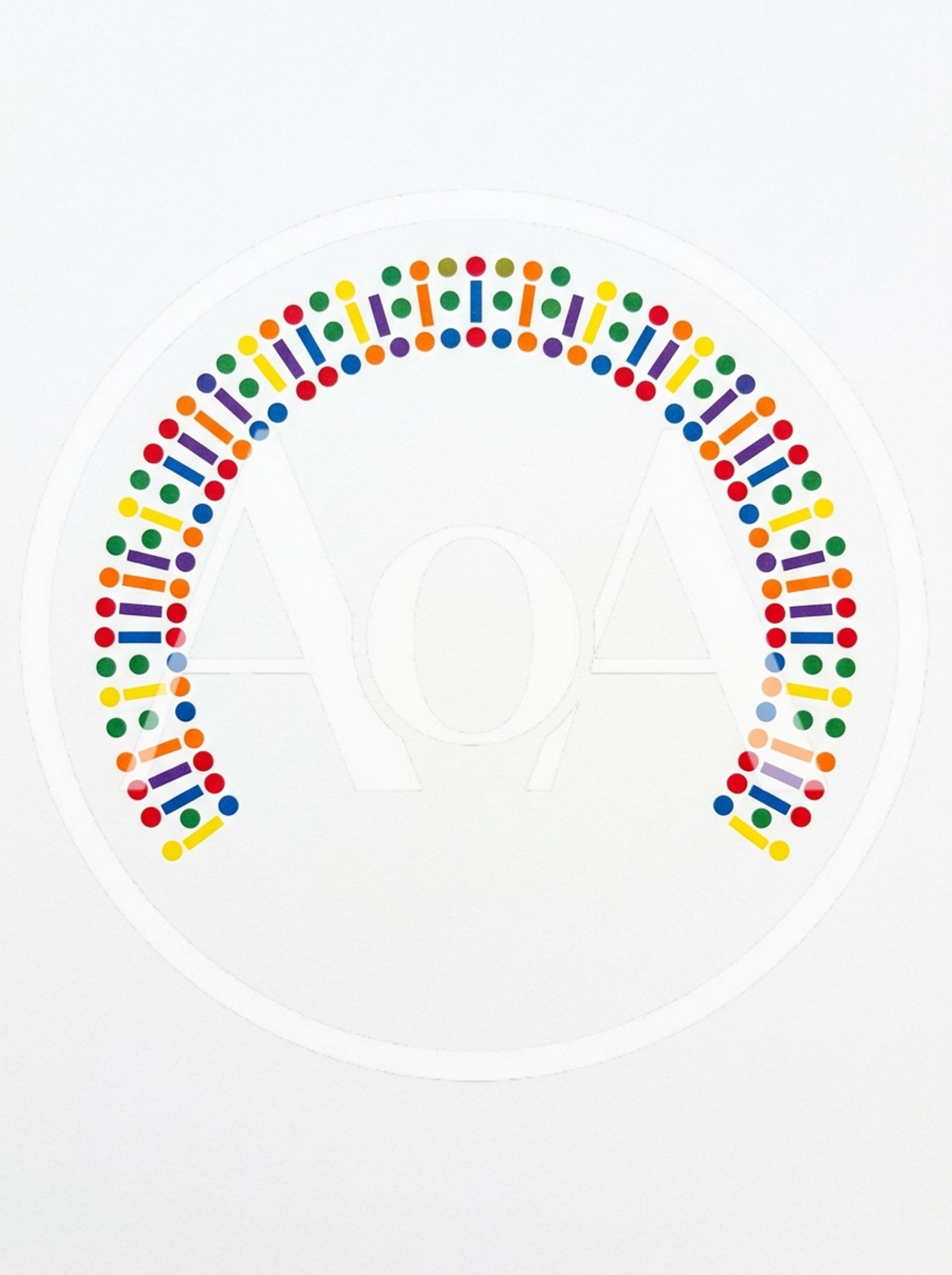 Abstract Rainbow Colored Geometric Pattern In An Arch
