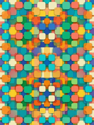 Abstract Geometric Pattern With Overlapping Rounded Squares