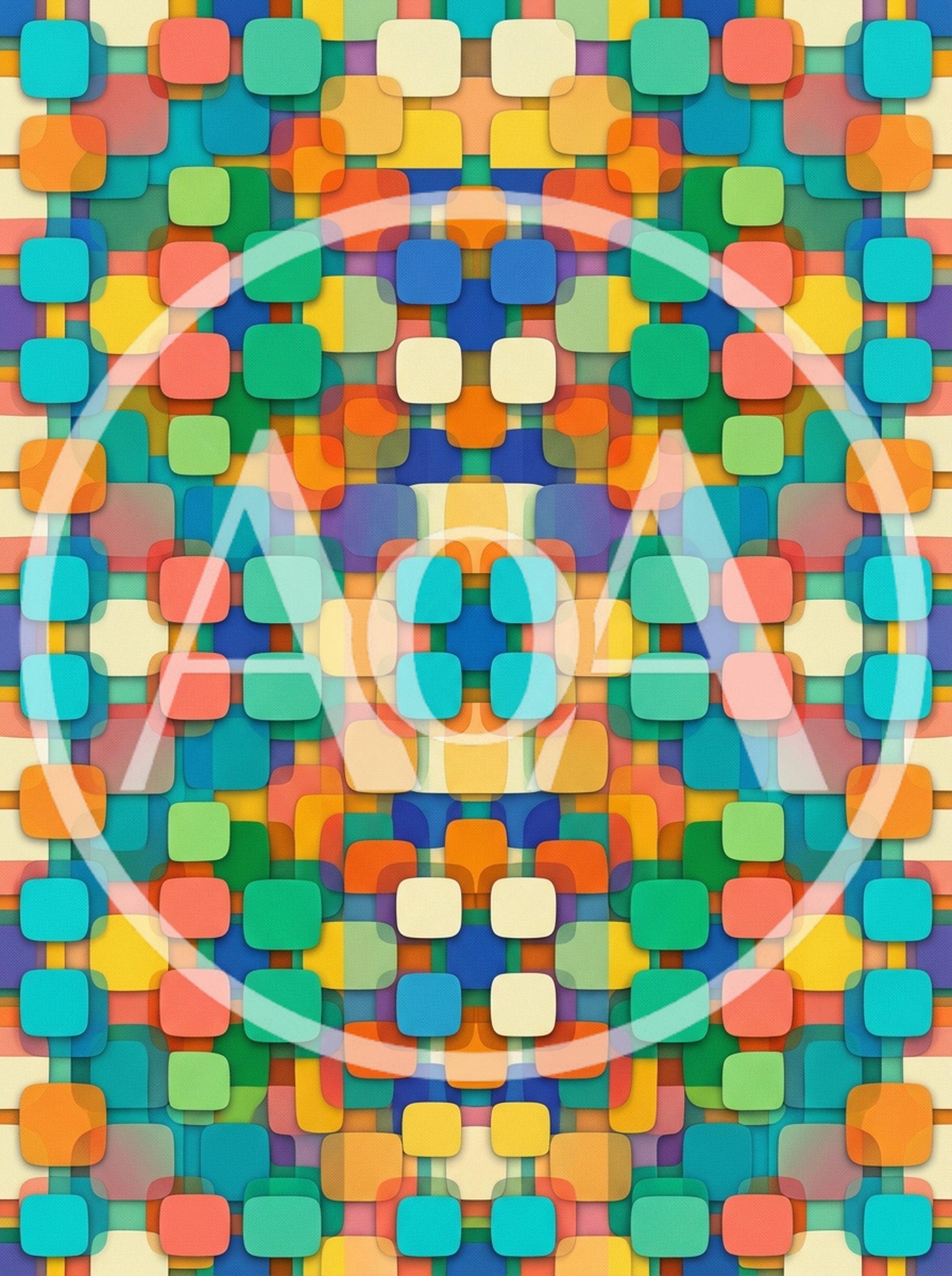 Abstract Geometric Pattern With Overlapping Rounded Squares