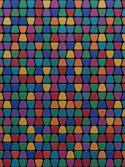 Abstract Pattern Of Colorful Trapezoidal Tiles