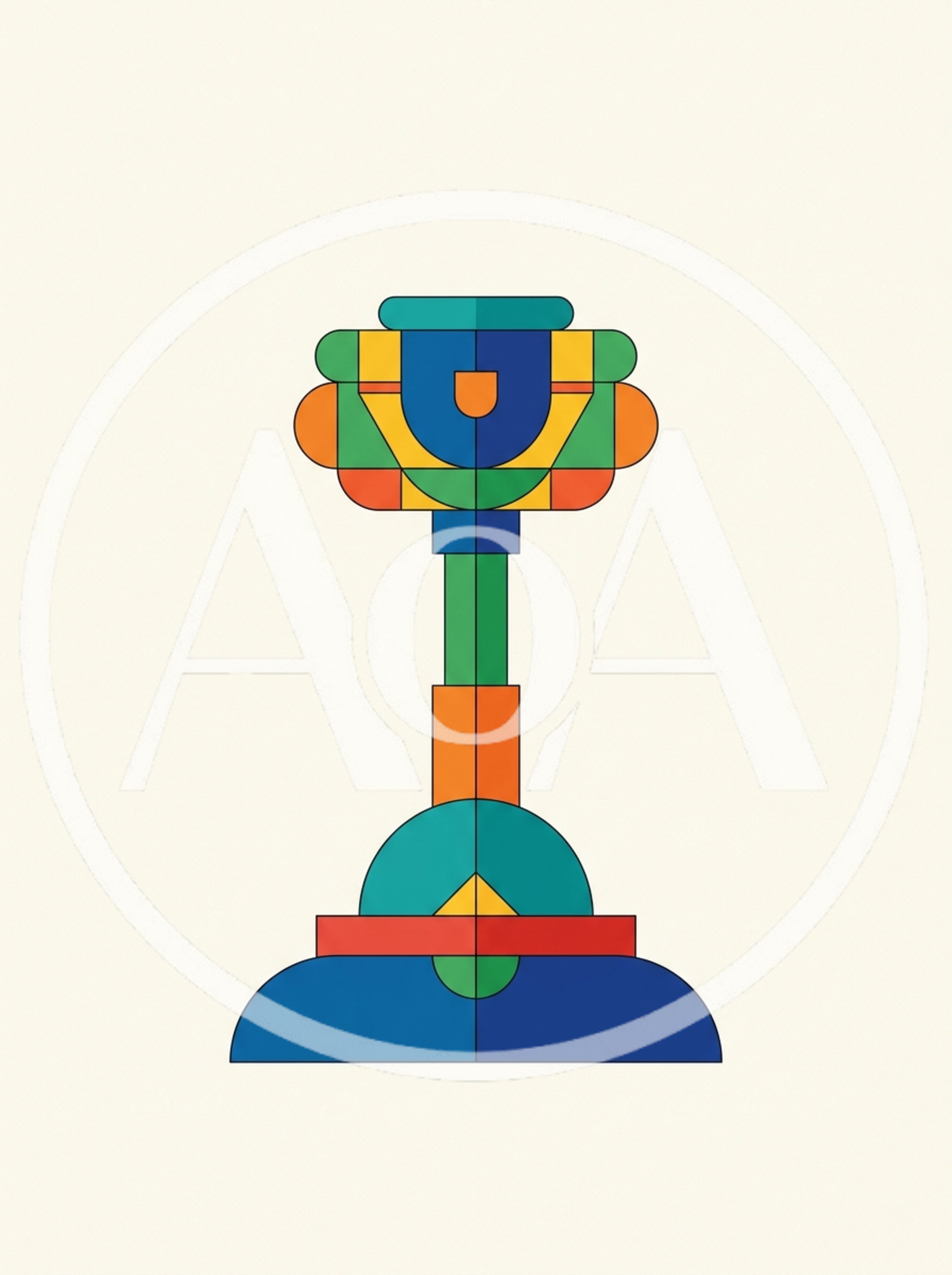 Abstract Geometric Chalice Illustration In Flat Design Style
