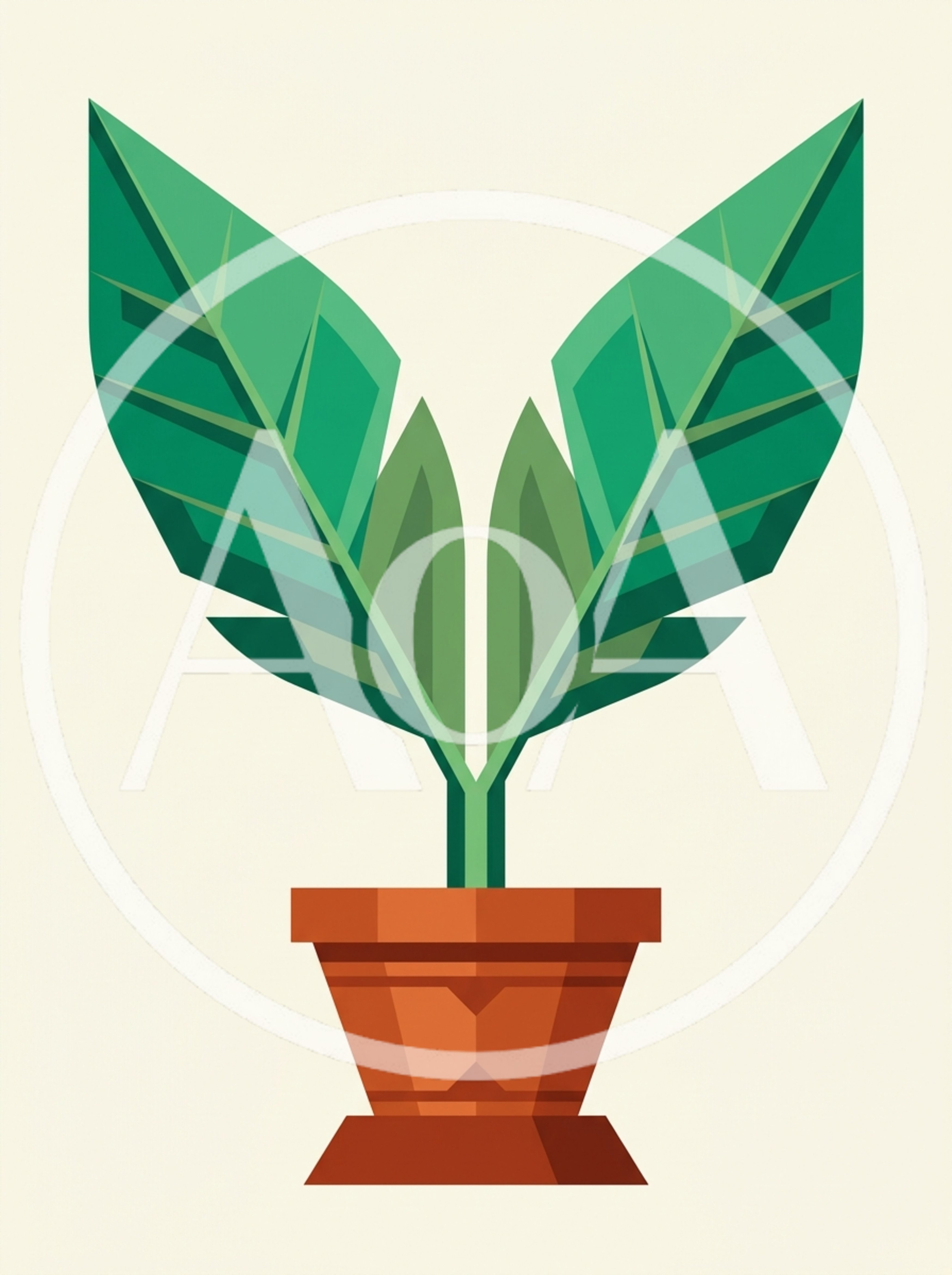 Minimalist Vector Illustration Of A Potted Plant