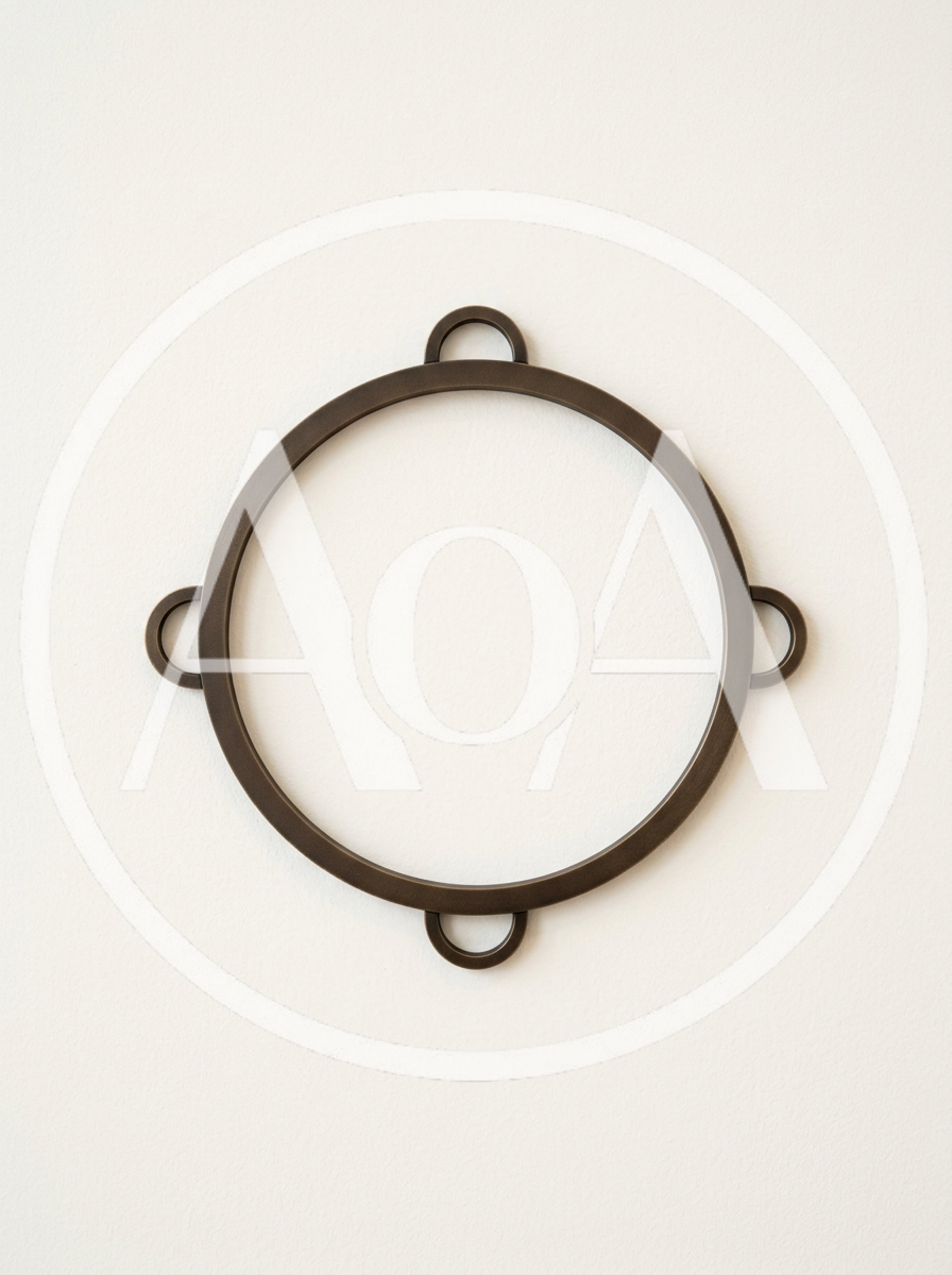 Minimalist Bronze Circular Wall Decor With Four Loops