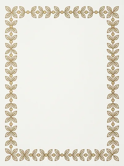 Elegant Gold Leaf Border Frame On Textured Paper