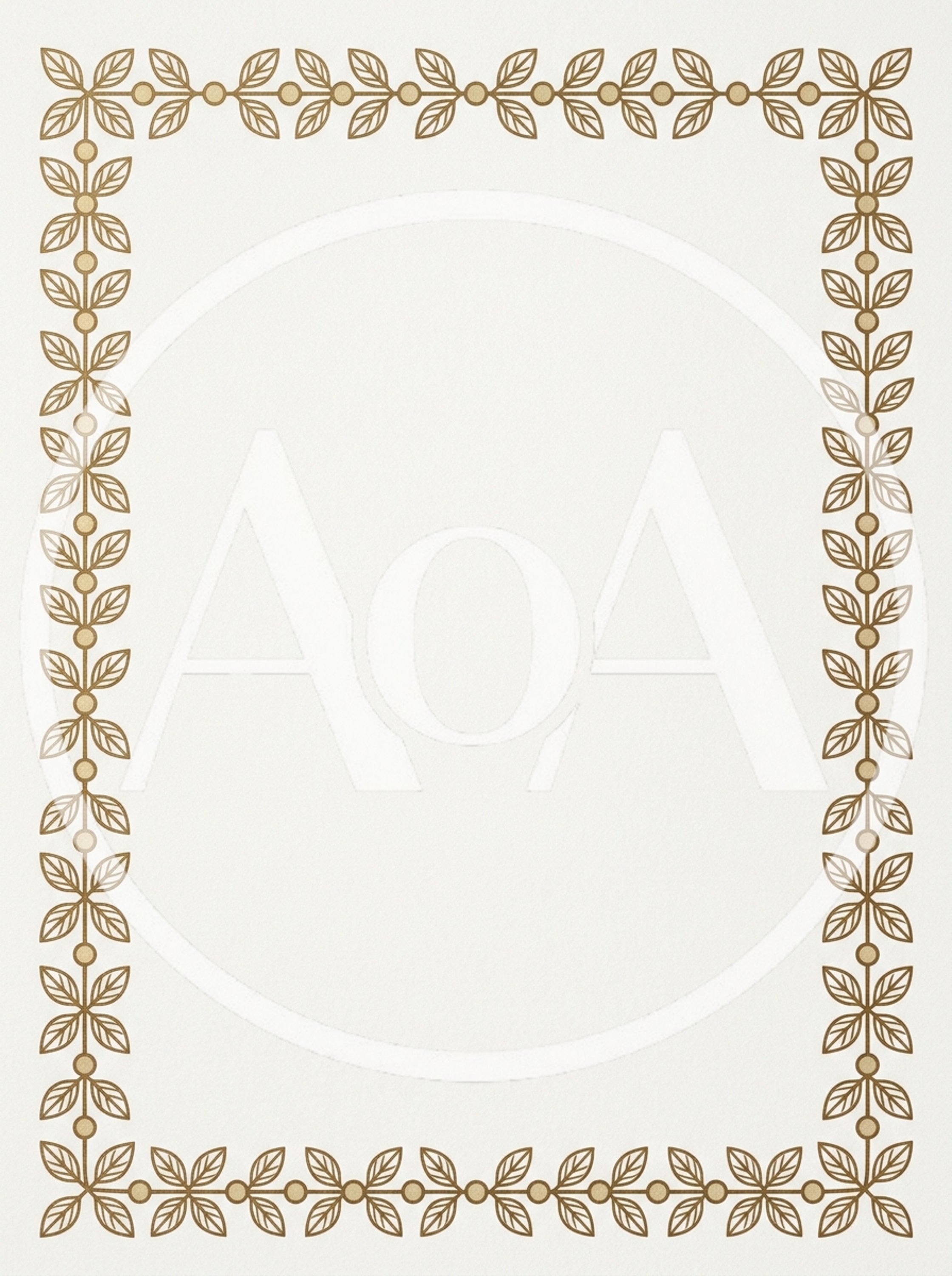 Elegant Gold Leaf Border Frame On Textured Paper