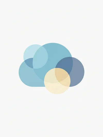 Abstract Cloud Illustration With Overlapping Geometric Circles