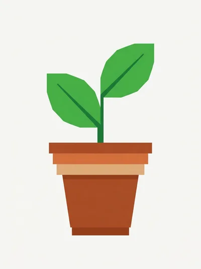 Minimalist Vector Illustration Of A Potted Plant