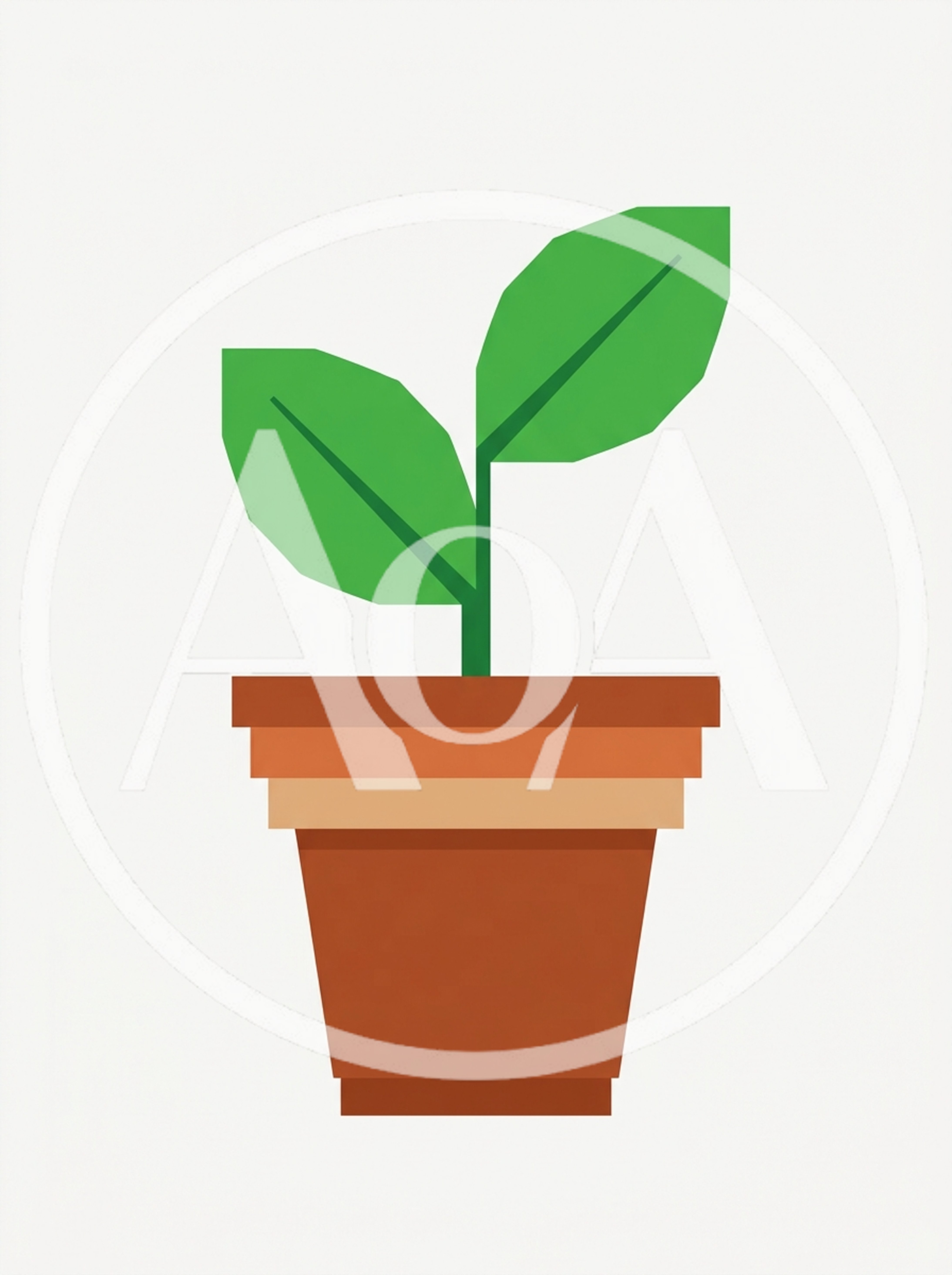 Minimalist Vector Illustration Of A Potted Plant