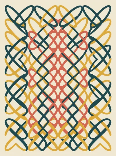 Abstract Geometric Celtic Knot Pattern Illustration