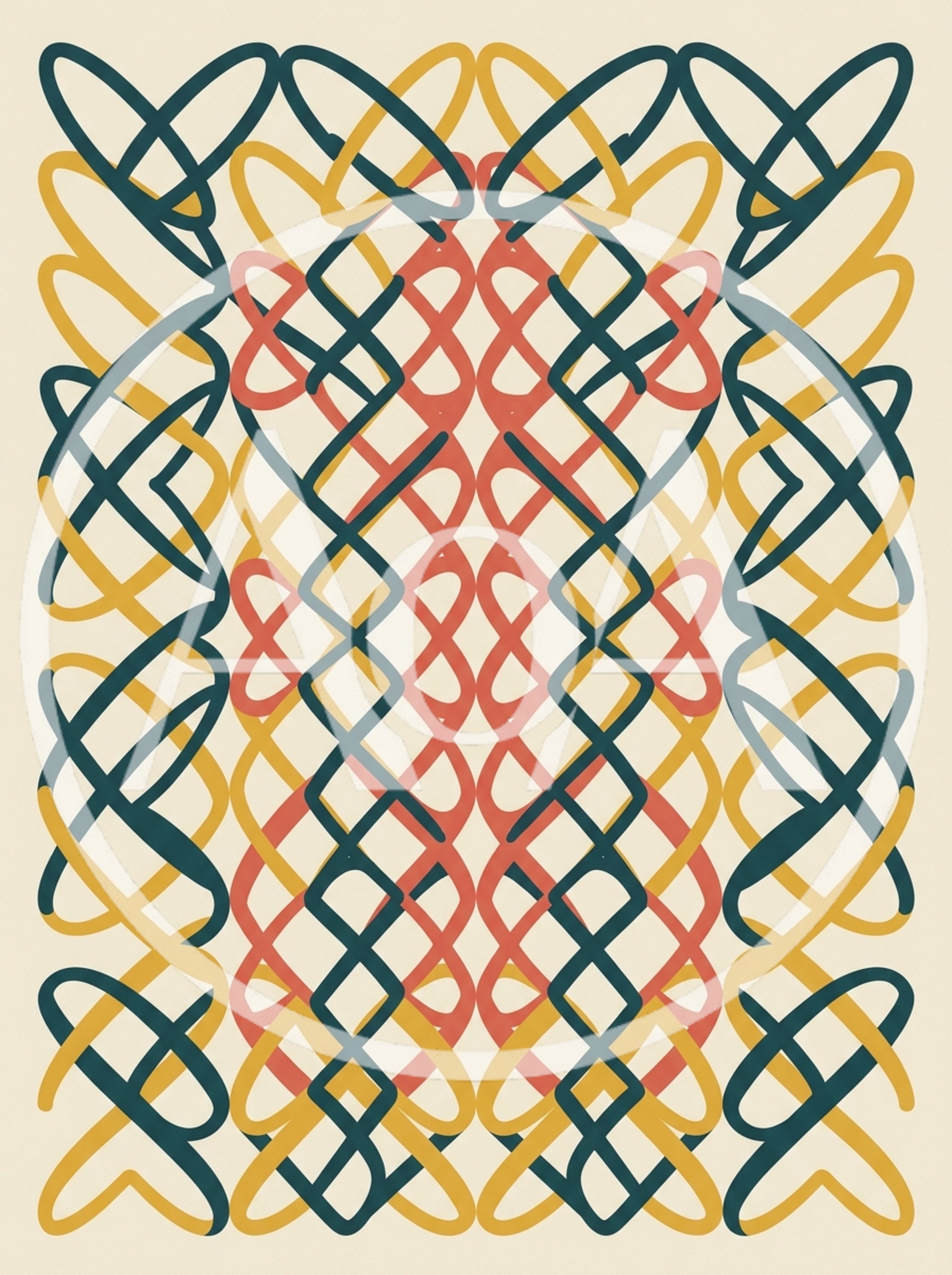 Abstract Geometric Celtic Knot Pattern Illustration