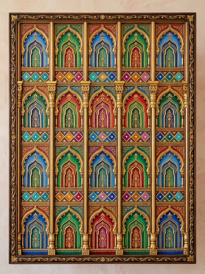 Intricate Islamic Architectural Pattern Wall Art