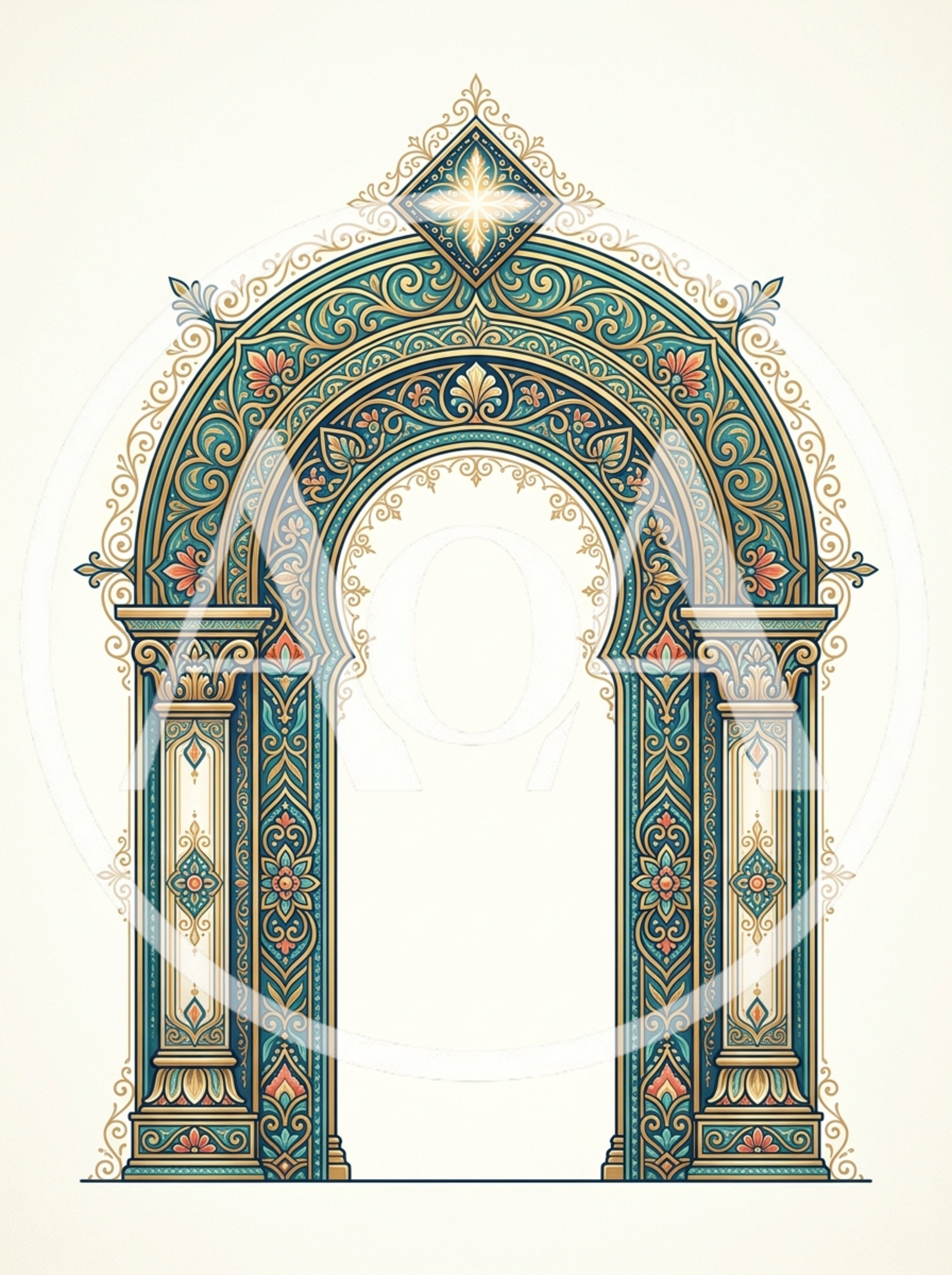 Ornate Islamic Style Decorative Archway Illustration