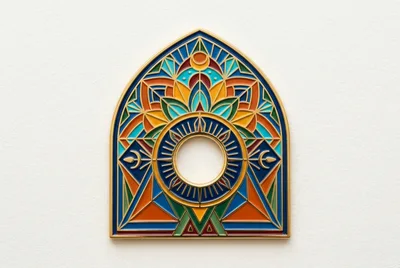 Stained Glass Style Decorative Metal Enamel Pin
